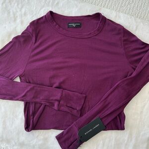 Michael Lauren Rich Plum Long Sleeve Tee